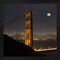 Golden Gate and Moon by Moises Levy 13" x 13" Framed Wall Art